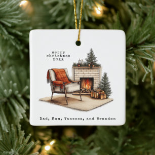Cosy Hygge Christmas Scripture Ceramic Ornament