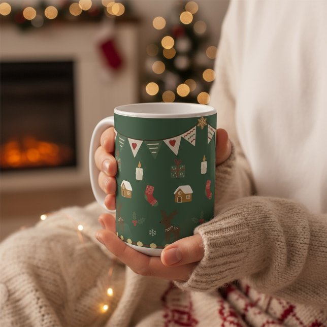 Cosy Hygge Holiday Reindeer & Gingerbread Mug (Creator Uploaded)