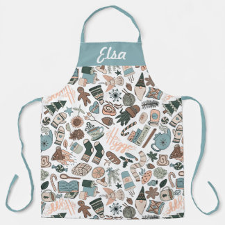Cosy Hygge Pattern Customisable Apron