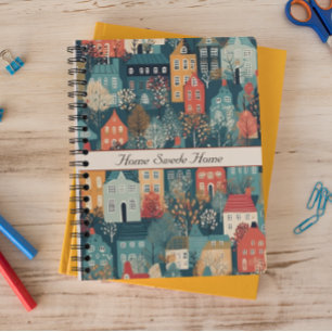 Cosy Hygge Village Nordic Folk Art, custom Notebook