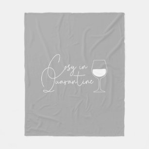 Cosy in Quarantine Wine Grey Fleece Blanket