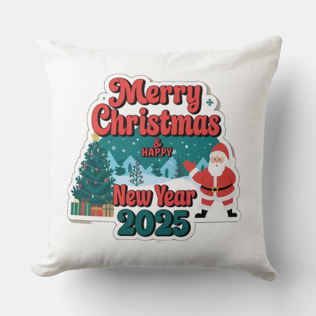 Cosy into 2025: The New Year Throw Pillow (Front)