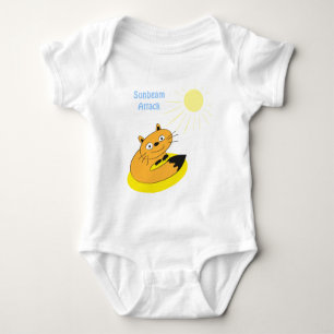 Cosy Introvert Cat Sunbeam Humour Illustration Baby Bodysuit