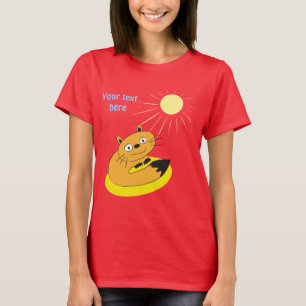 Cosy Introvert Cat Sunbeam Humour Illustration T-Shirt