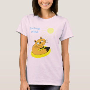 Cosy Introvert Cat Sunbeam Humour Illustration T-Shirt