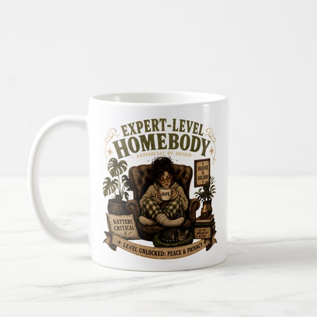 Cosy Introvert Lifestyle Coffee Mug (Left)