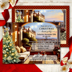 Cosy Italian Balcony Christmas Dinner Party Invitation