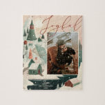 Cosy Joyful Christmas | Holiday Village & Photo Jigsaw Puzzle<br><div class="desc">Celebrate the holidays with a cosy and creative gift! This custom Christmas jigsaw puzzle features a hand painted winter mountain village, snowy cabins, and alpine peaks under soft snowfall, accented by elegant “Joyful” script and a space for your own photo. Perfect for seasonal family fun, festive decor, or a heartfelt...</div>