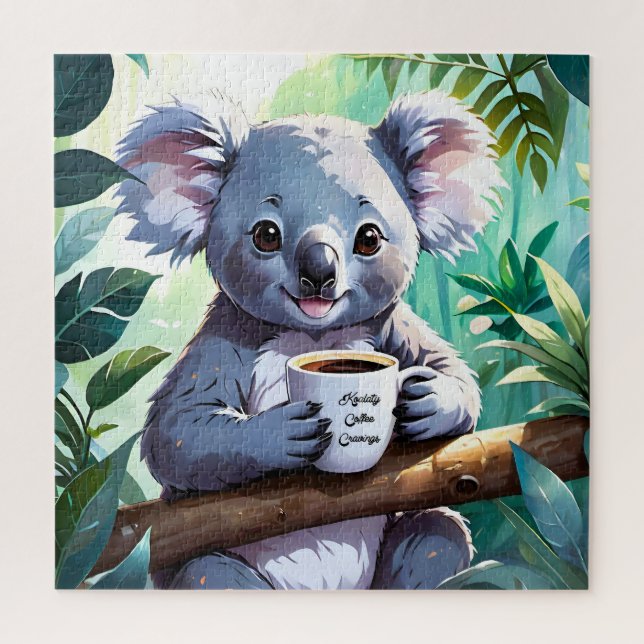 Cosy Jungle Koala Coffee Jigsaw Puzzle (Vertical)