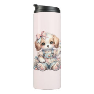 Cosy Kawaii Cottagecore Farmcore Puppy Style Thermal Tumbler