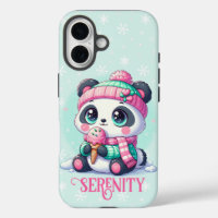 Cosy Kawaii Panda with Ice Cream Cone Winter