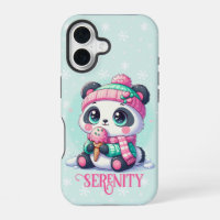 Cosy Kawaii Panda with Ice Cream Cone Winter