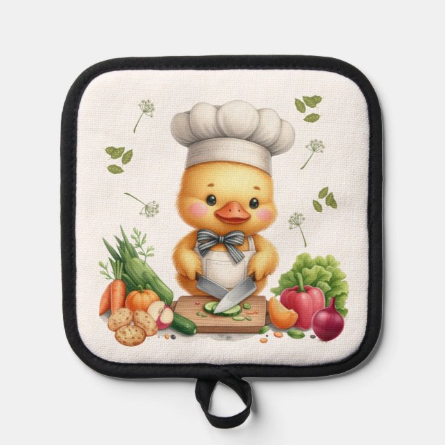 Cosy Kitchen Ducks Cute Cooking Design Pot Holder (Front)