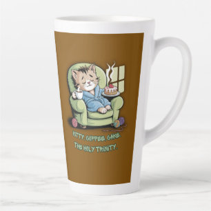 Cosy Kitten with Coffee and Cake – Funny Cat Latte Mug