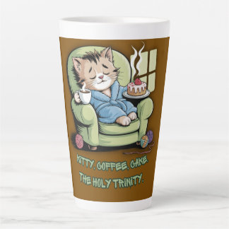 Cosy Kitten with Coffee and Cake – Funny Cat Latte Mug