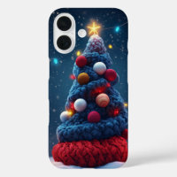 Cosy Knit Christmas Tree Blue Red