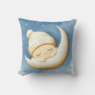 Cosy Knit Nap Cresent Moon Cushion