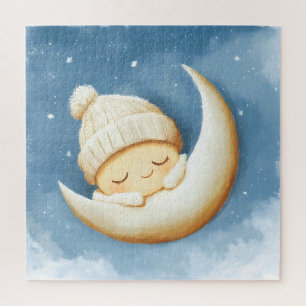 Cosy Knit Nap Cresent Moon Jigsaw Puzzle