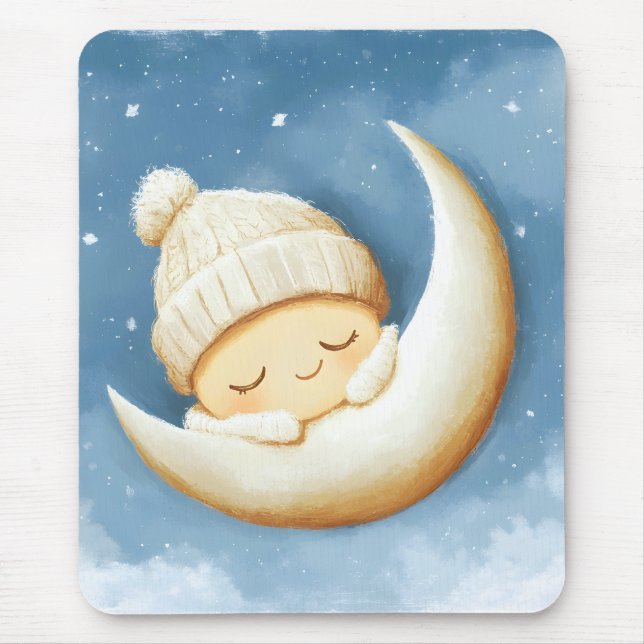Cosy Knit Nap Cresent Moon Mouse Pad (Front)