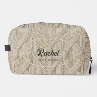 Cosy Knit Style Custom Monogram Makeup Bag