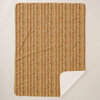 Cosy Knit Wool Texture Orange Pattern No2 Sherpa Blanket