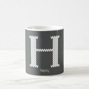 Cosy Knitted Alphabet Letter H Coffee Mug