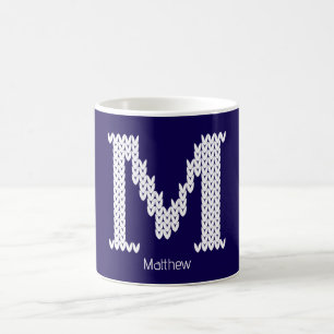 Cosy Knitted Alphabet Letter M Coffee Mug