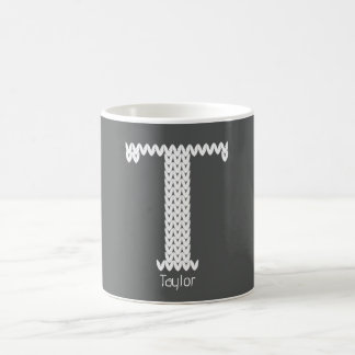 Cosy Knitted Alphabet Letter T Coffee Mug