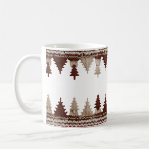 Cosy Knitted Christmas Trees Fair Isle Classic  Coffee Mug
