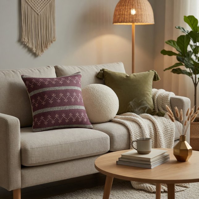 Cosy Knitted Pattern Decorative Pillow (Creator Uploaded)