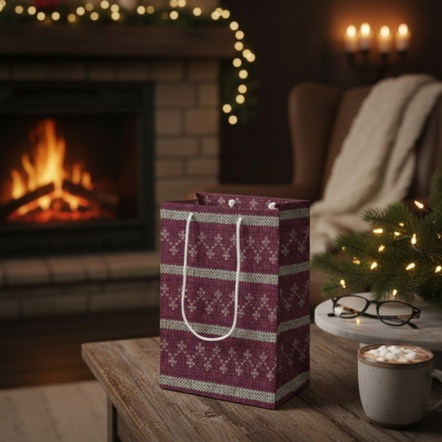 Cosy Knitted Pattern Paper Gift Bag (Creator Uploaded)