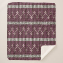 Cosy Knitted Pattern Throw Blanket in Burgundy 