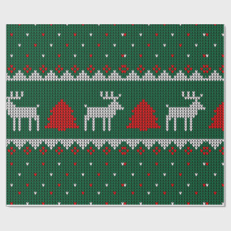 Cosy Knitted Reindeer Christmas Wrapping Wrapping Paper