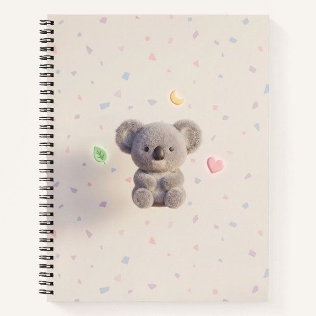 Cosy koala :Modern pastel Notebook  (Front)