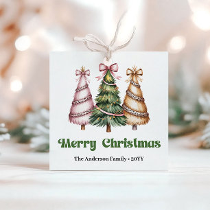 Cosy Leopard Print Christmas Custom Name Gift Tags