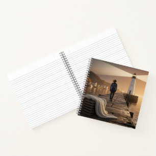 Cosy Lighthouse Walk Nautical Fall Serenity Notebook
