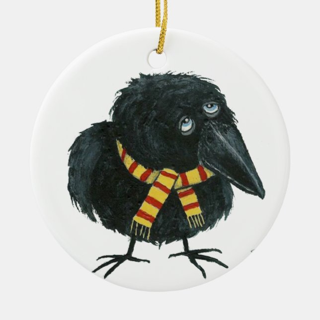 Cosy Lil Crow Ornament (Front)
