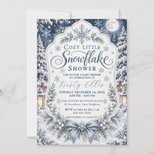 Cosy Little Snowflake Baby Shower Invitation