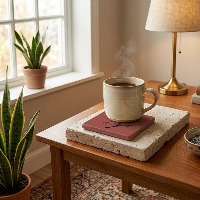 Cosy Lives Here | Warm Minimalist Stone Coaster -  (Success!)