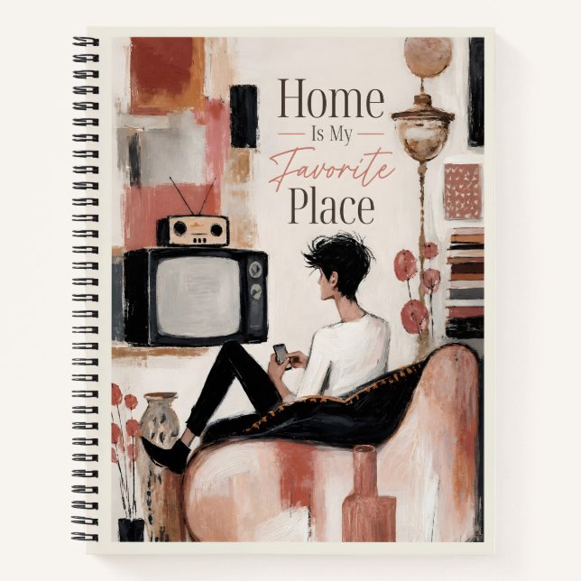 Cosy Living Room Interior Notebook (Front)
