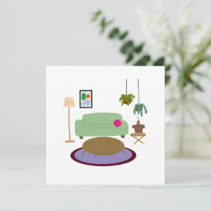 Cosy Living Room Plant Lover Home Decor Invitation