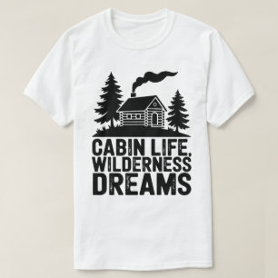 Cosy Log Cabin in the Forest Silhouette T-Shirt