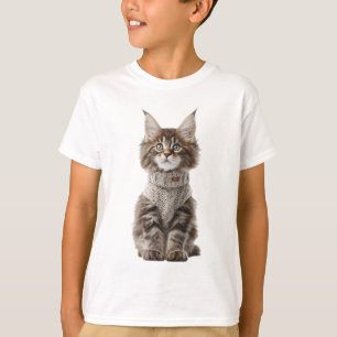Cosy Maine Coon Kitten Knitwear Kids T-Shirt
