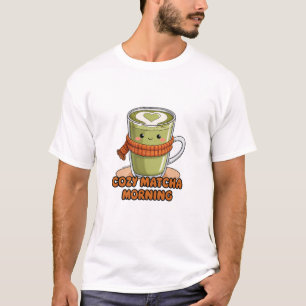 Cosy Matcha Morning Cute Autumn Green Tea T-Shirt