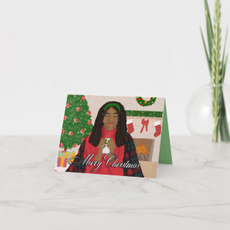Cosy Merry Christmas - African American Christmas Card