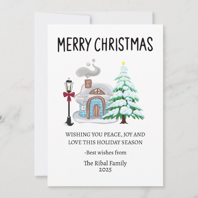 Cosy Merry Christmas Card (Front)