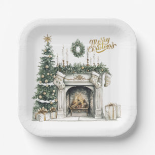 Cosy Merry Christmas Paper Plate Winter Window