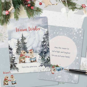 Cosy Mice Tea Party Christmas Holiday Card