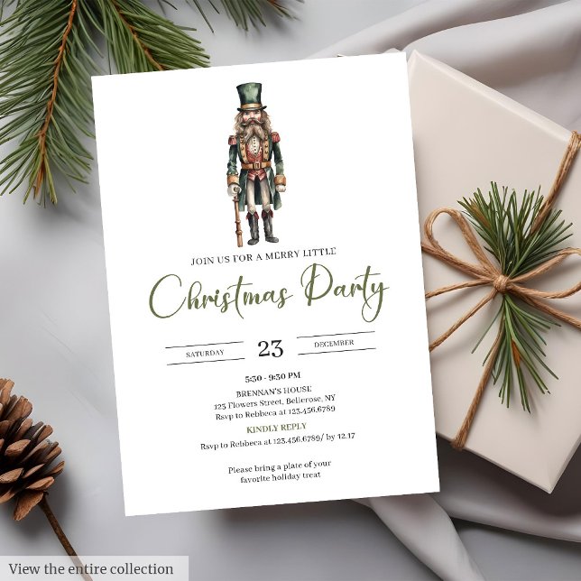 Cosy Minimal Neutral Earthy Rustic Watercolor Xmas Invitation (Cozy Minimal Neutral Earthy Rustic Watercolor Christmas Party)