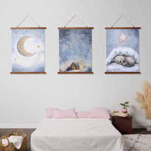 Cosy Minimalist Christmas Art Set for Kids Hanging Tapestry
